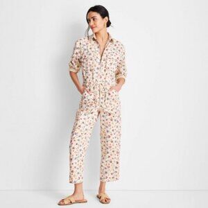 NWT Floral Boilersuit Jumpsuit Full Zip Cargo Future Collective Jenny K